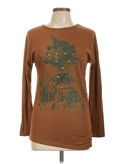 Pre-owned Unbranded Long Sleeve T-shirt In Brown