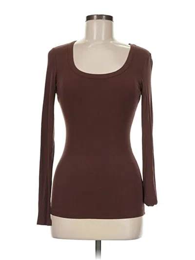 Pre-owned Unbranded Long Sleeve T-shirt In Brown