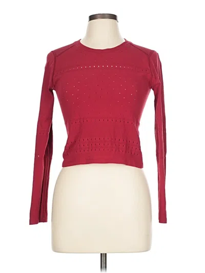 Pre-owned Unbranded Long Sleeve T-shirt In Burgundy
