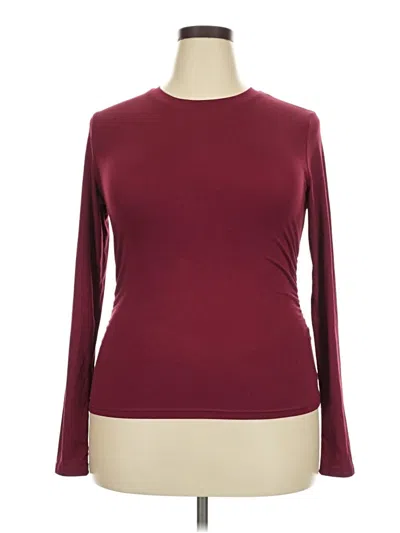 Pre-owned Unbranded Long Sleeve T-shirt In Burgundy