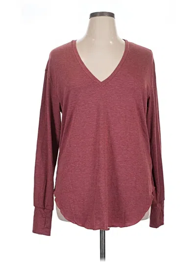 Pre-owned Unbranded Long Sleeve T-shirt In Burgundy