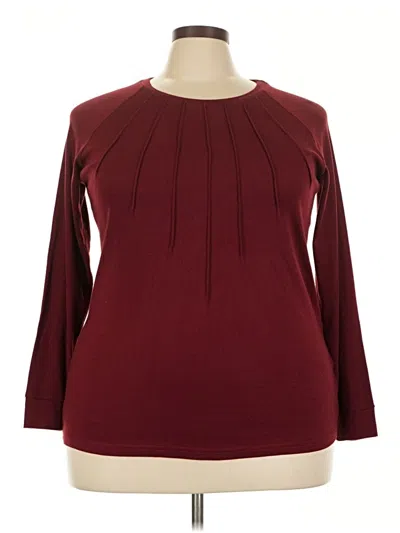 Pre-owned Unbranded Long Sleeve T-shirt In Burgundy