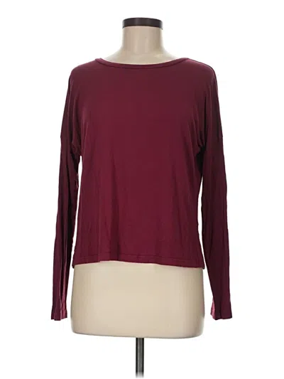 Pre-owned Unbranded Long Sleeve T-shirt In Burgundy