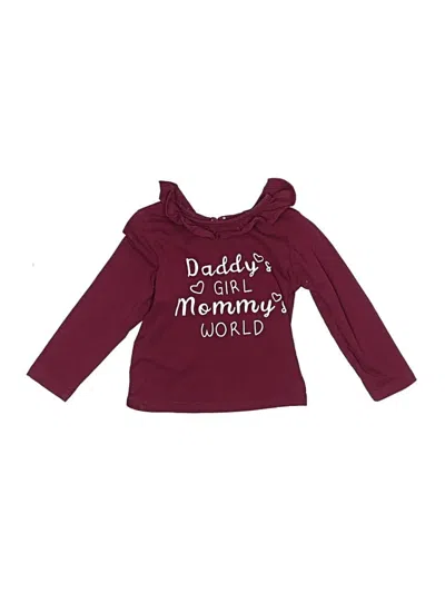 Pre-owned Unbranded Kids' Long Sleeve T-shirt In Burgundy