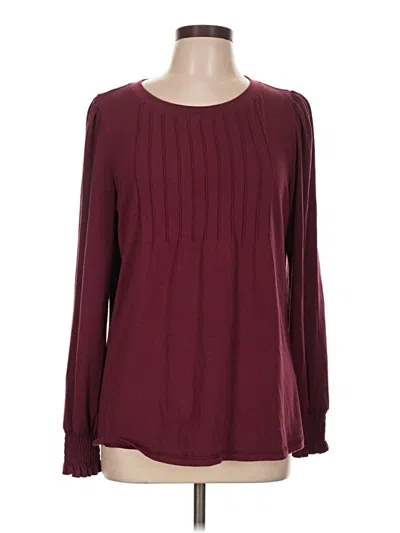 Pre-owned Unbranded Long Sleeve T-shirt In Burgundy