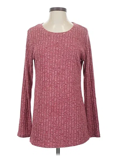 Pre-owned Unbranded Long Sleeve T-shirt In Burgundy
