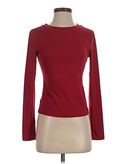Pre-owned Unbranded Long Sleeve T-shirt In Burgundy