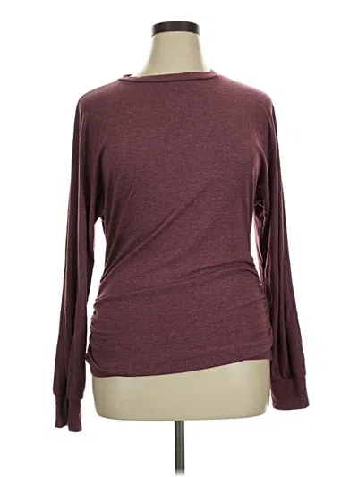 Pre-owned Unbranded Long Sleeve T-shirt In Burgundy