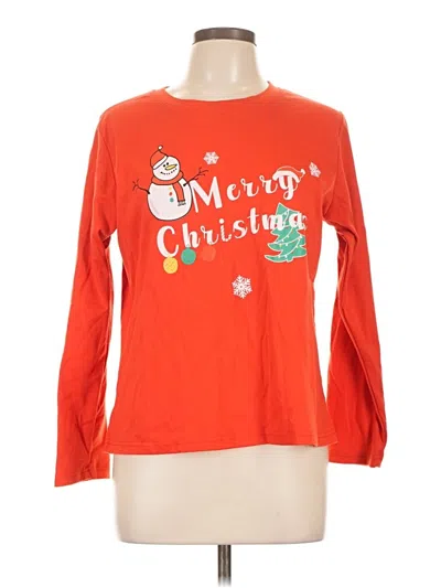 Pre-owned Unbranded Long Sleeve T-shirt In Orange