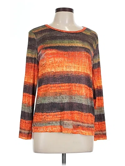 Pre-owned Unbranded Long Sleeve T-shirt In Orange