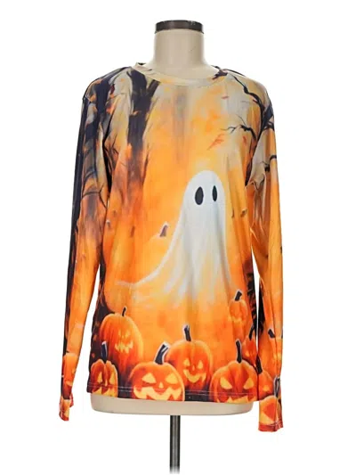 Unbranded Long Sleeve T-shirt In Orange