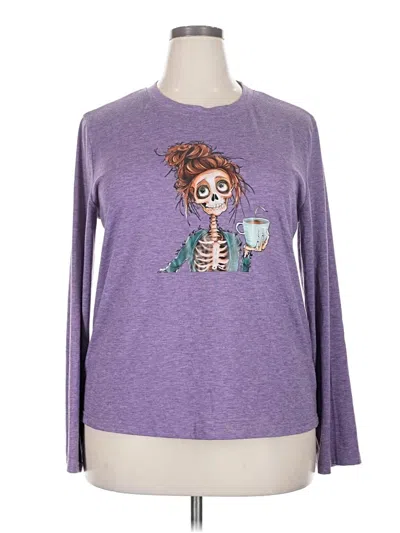 Pre-owned Unbranded Long Sleeve T-shirt In Purple