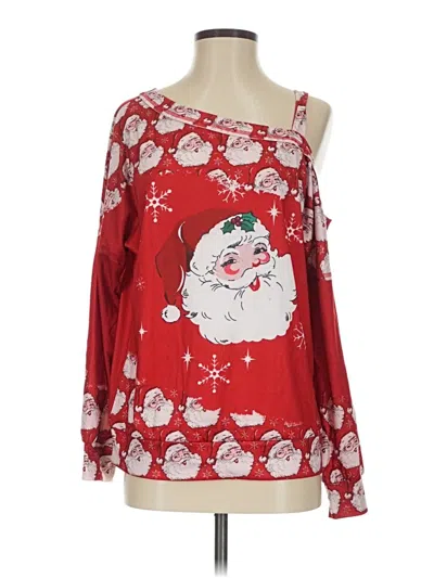Pre-owned Unbranded Long Sleeve T-shirt In Red