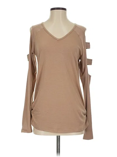 Pre-owned Unbranded Long Sleeve T-shirt In Tan