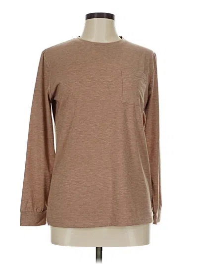 Pre-owned Unbranded Long Sleeve T-shirt In Tan