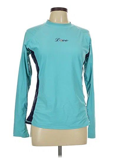 Pre-owned Unbranded Long Sleeve T-shirt In Teal
