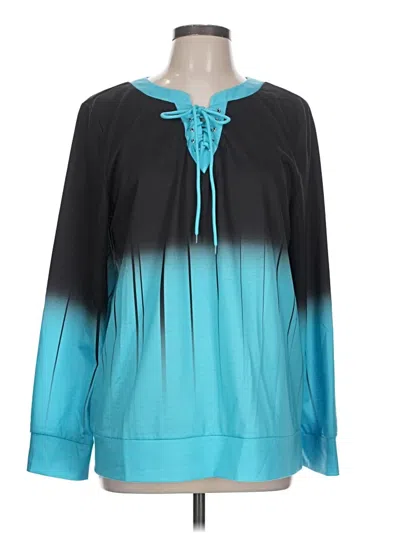 Pre-owned Unbranded Long Sleeve T-shirt In Teal