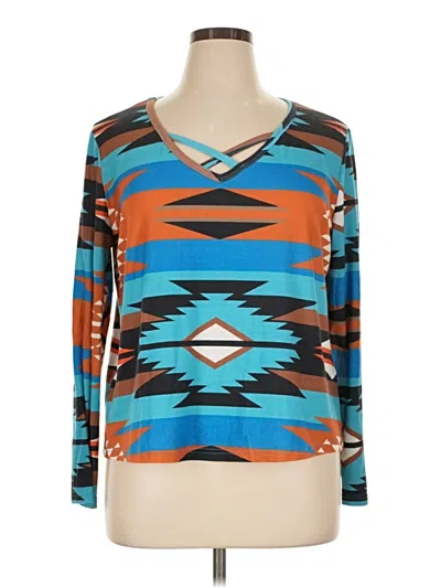 Pre-owned Unbranded Long Sleeve T-shirt In Teal