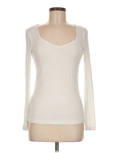 Pre-owned Unbranded Long Sleeve T-shirt In White