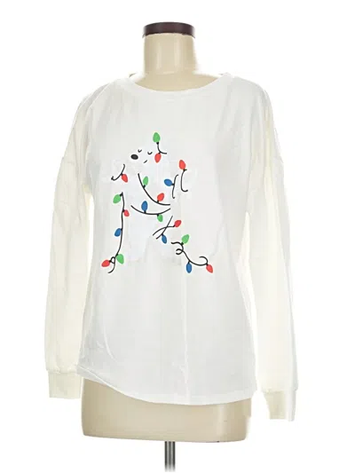 Pre-owned Unbranded Long Sleeve T-shirt In White