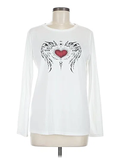 Pre-owned Unbranded Long Sleeve T-shirt In White