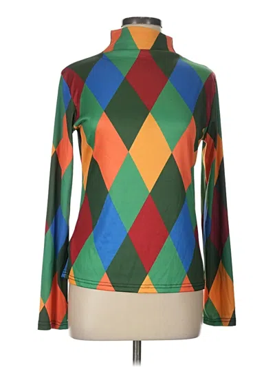Pre-owned Unbranded Long Sleeve Turtleneck In Green