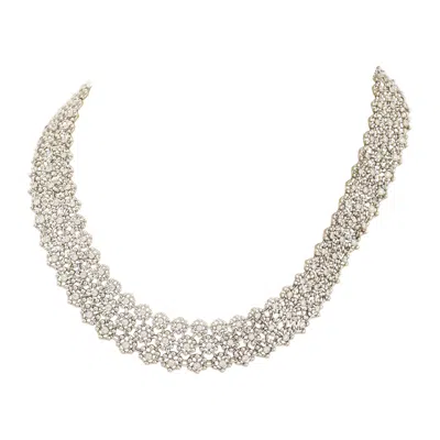 Pre-owned Unbranded Massive 8.00ct Diamonds 18k White Gold Flex Lace Design Necklace