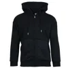 Unbranded Men's Faux Shearling Lined Full Zip-up Hoodie Sweatshirt In Black