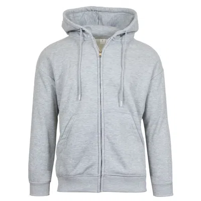 Unbranded Men's Faux Shearling Lined Full Zip-up Hoodie Sweatshirt In Gray