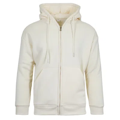UNBRANDED MEN'S FAUX SHEARLING LINED FULL ZIP-UP HOODIE SWEATSHIRT