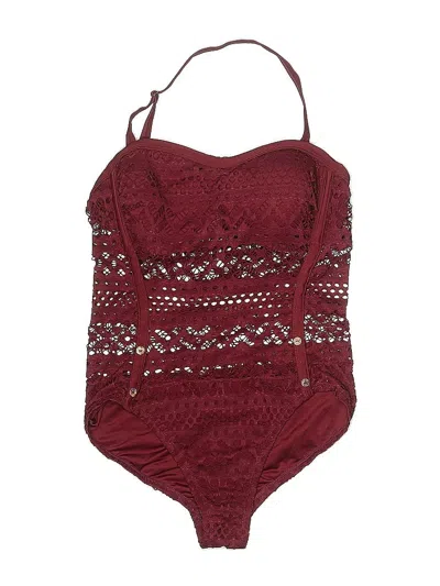 Pre-owned Unbranded One Piece Swimsuit In Burgundy