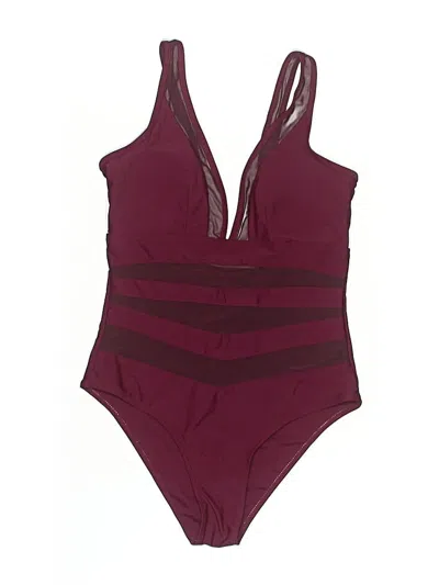 Pre-owned Unbranded One Piece Swimsuit In Burgundy