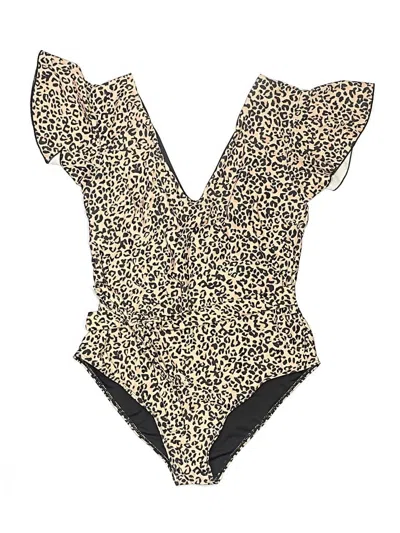 Pre-owned Unbranded One Piece Swimsuit In Tan