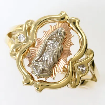Pre-owned Unbranded Pink Gold Gold Yellow Gold Pink Gold (10k) Gold (10k) Yellow Gold (10k) Band Ring (pre-own In Multi