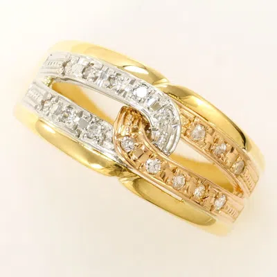 Pre-owned Unbranded Pink Gold Platinum Yellow Gold Yellow Gold (18k) Pink Gold (18k) Platinum 900 Band Ring (p In Pink Gold, Platinum, Yellow Gold