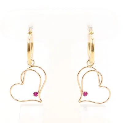 Pre-owned Unbranded Pink Gold Yellow Gold Pink Gold (14k) Yellow Gold (14k) Hoop Earrings () In Multi