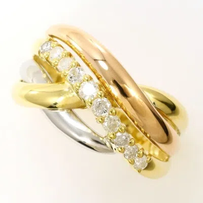 Pre-owned Unbranded Pink Gold Yellow Gold Platinum 900 Band Ring () In Pink Gold, Yellow Gold