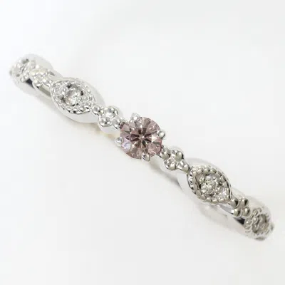 Pre-owned Unbranded Pink White Gold White Gold (18k) Band Ring () In Pink, White Gold