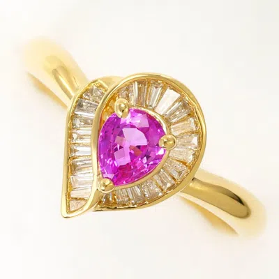 Pre-owned Unbranded Pink Yellow Gold Yellow Gold (18k) Band Ring () In Multi