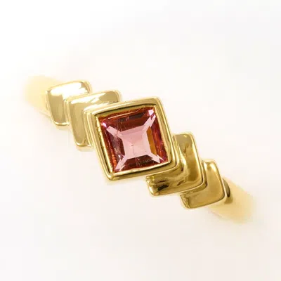 Pre-owned Unbranded Pink Yellow Gold Yellow Gold (18k) Band Ring () In Multi