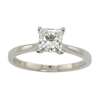 Pre-owned Unbranded Platinum Solitaire Diamond Ring Set With 0.62ct H/vvs2 Square Modified Diamond In Multi