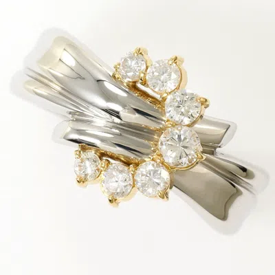 Pre-owned Unbranded Platinum Yellow Gold Yellow Gold (18k) Platinum 900 Band Ring () In Multi