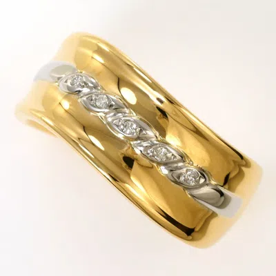 Pre-owned Unbranded Platinum Yellow Gold Yellow Gold (18k) Platinum 900 Band Ring () In Multi