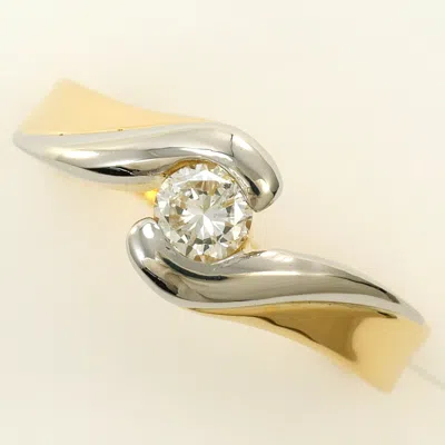Pre-owned Unbranded Platinum Yellow Gold Yellow Gold (18k) Platinum 900 Band Ring () In Multi