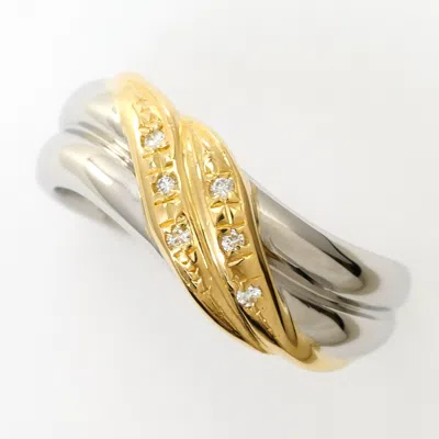 Pre-owned Unbranded Platinum Yellow Gold Yellow Gold (18k) Platinum 900 Band Ring () In Multi