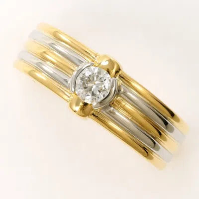 Pre-owned Unbranded Platinum Yellow Gold Yellow Gold (18k) Platinum 900 Band Ring () In Multi