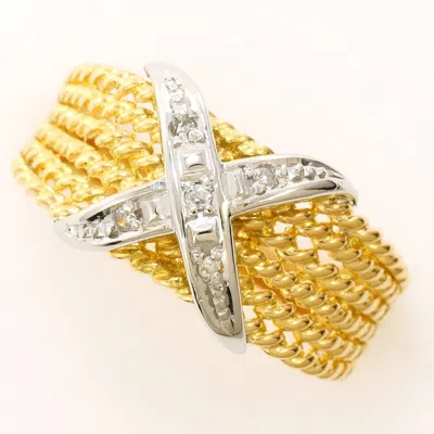 Pre-owned Unbranded Platinum Yellow Gold Yellow Gold (18k) Platinum 900 Band Ring () In Multi