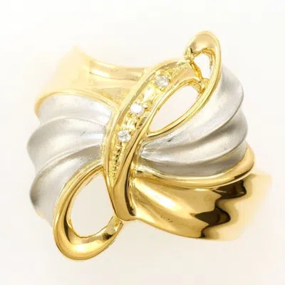Pre-owned Unbranded Platinum Yellow Gold Yellow Gold (18k) Platinum 900 Band Ring () In Multi
