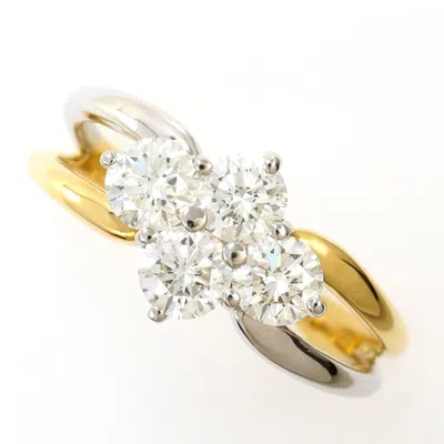 Pre-owned Unbranded Platinum Yellow Gold Yellow Gold (18k) Platinum 900 Band Ring () In Multi
