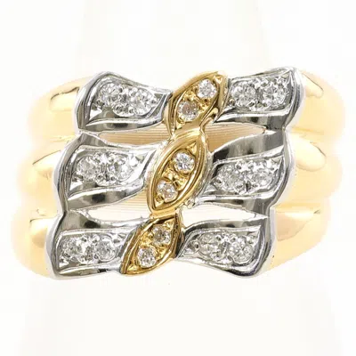 Pre-owned Unbranded Platinum Yellow Gold Yellow Gold (18k) Platinum 900 Band Ring () In Multi